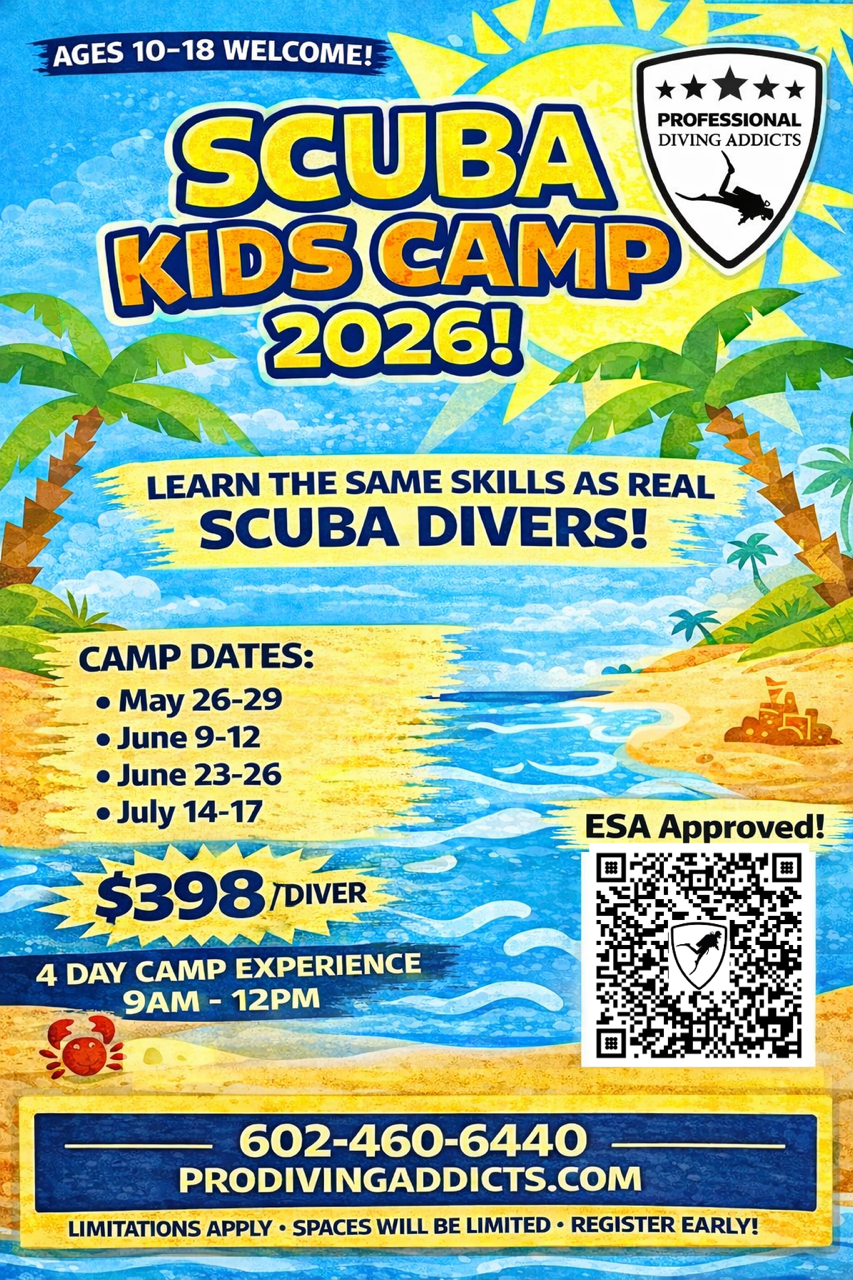 Marketing flyer for scuba date night - Discover Scuba with romantic refreshments after scuba diving